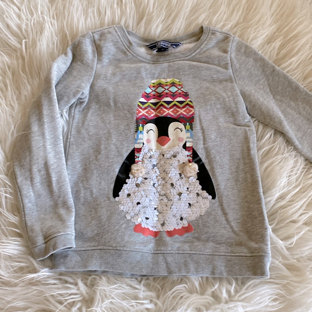 Winter penguin sweatshirt girls medium